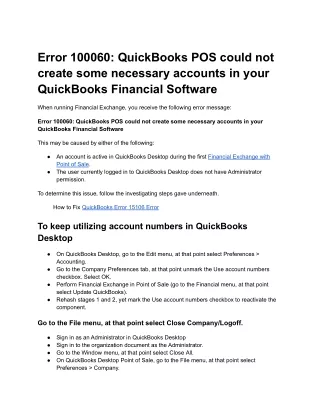 error 100060 quickbooks pos could not create some