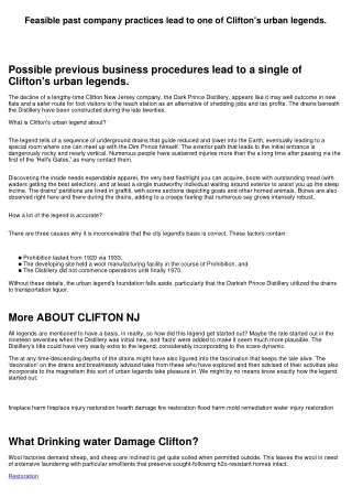 Possible previous enterprise practices guide to a single of Clifton's urban legends.