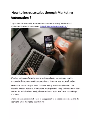 how to increase sales through marketing automation