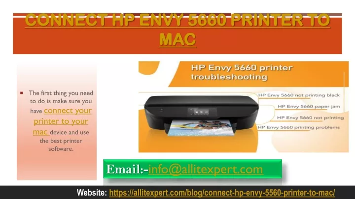 connect hp envy 5660 printer to mac