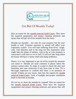 Get Rid Of Moulds Today