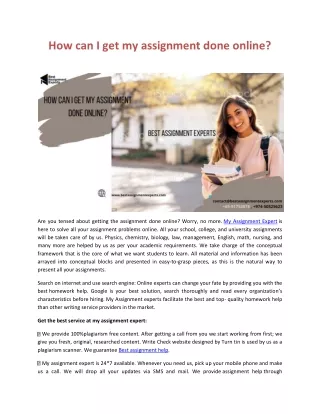 How can I get my assignment done online-1
