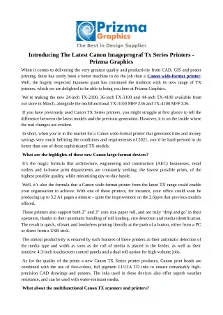 introducing the latest canon imageprograf