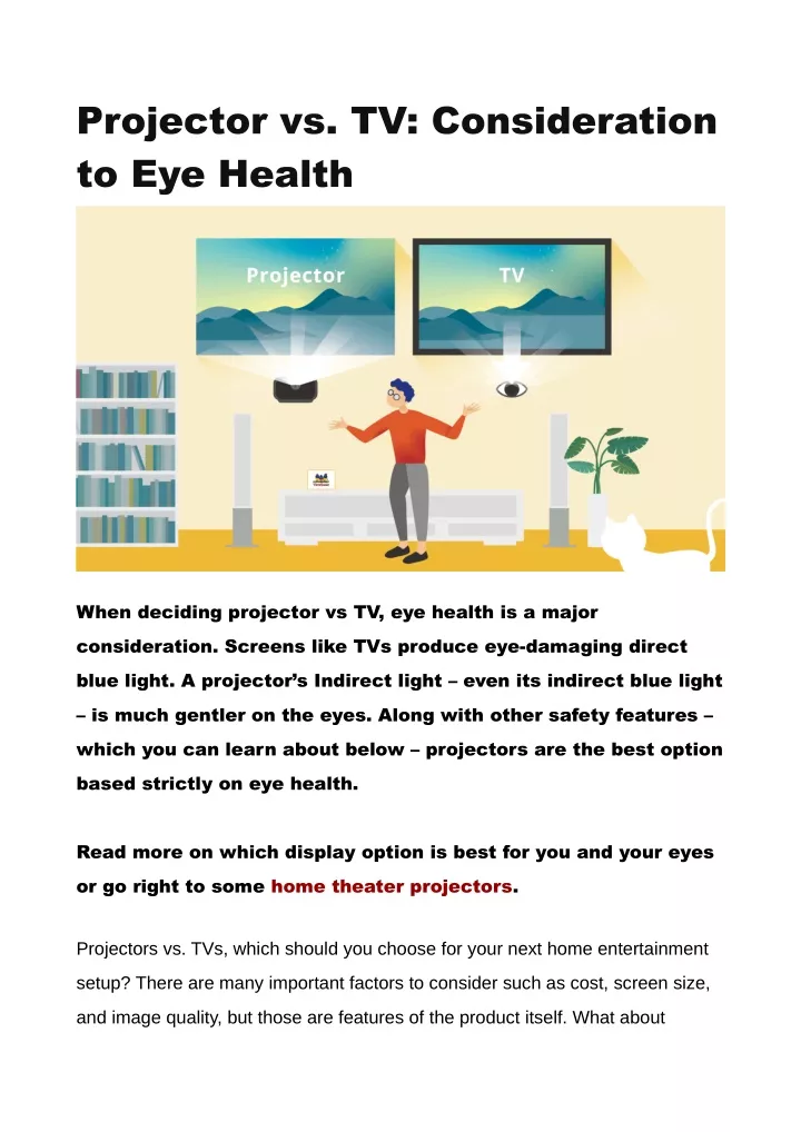 projector vs tv consideration to eye health