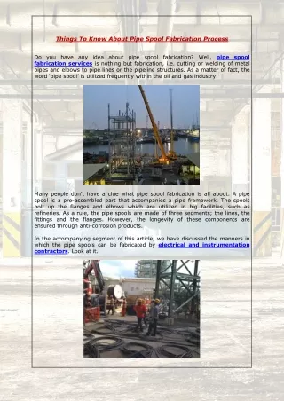 things to know about pipe spool fabrication