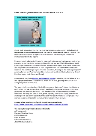 global medical dynamometer market research report