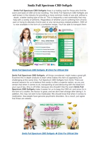 smilz full spectrum cbd softgels