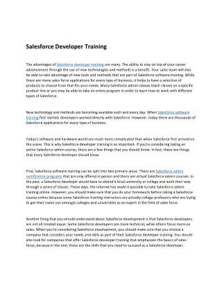 Salesforce Developer Training