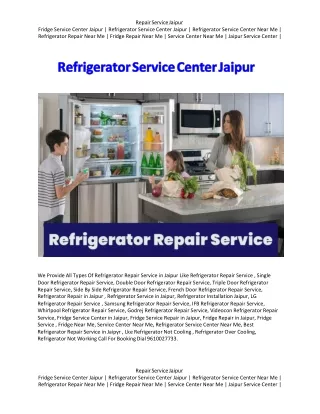 Refrigerator Service Center Jaipur
