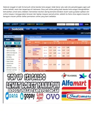 daftar taruhan bola terpercaya judi tanpa rekening bank asiagol