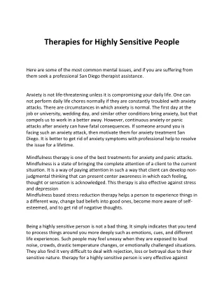 therapies for highly sensitive people here