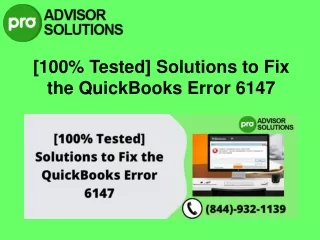 100 tested solutions to fix the quickbooks error 6147