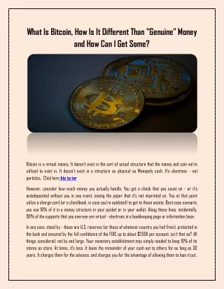 what is bitcoin how is it different than genuine