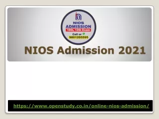 NIOS Admission 2021