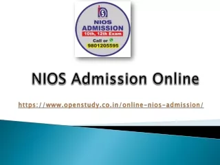 NIOS Admission Online