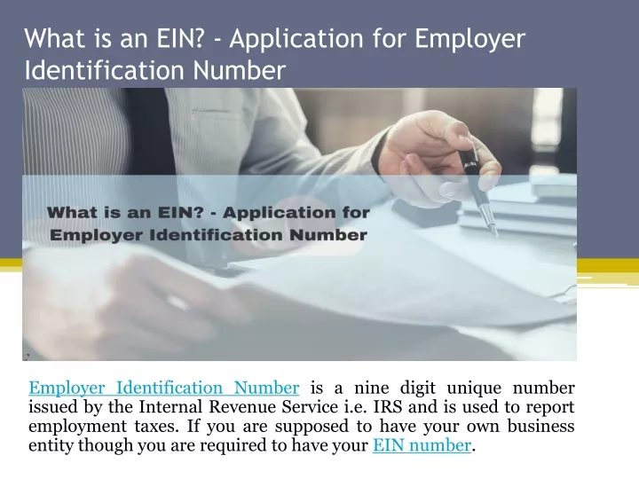 what is an ein application for employer identification number