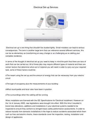 electrical set up services