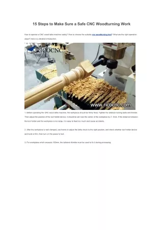 15 Steps to Make Sure a Safe CNC Woodturning Work