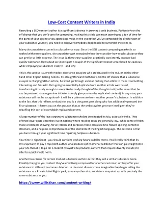 low cost content writers in india