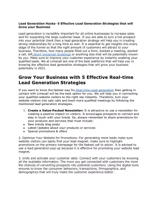 Lead Generation Hacks- 5 Effective Lead Generation Strategies that will Grow your Business.docx