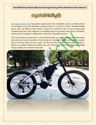 How Mid Drive electric bike have been garnering all the attention in the industr