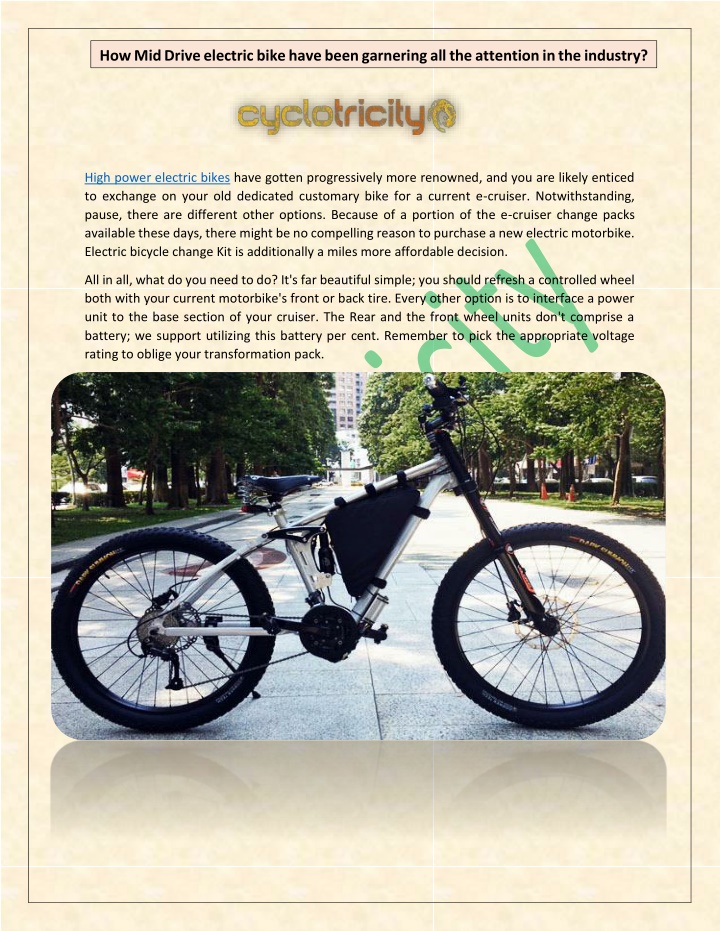 how mid drive electric bike have been garnering