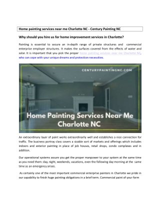 Home painting services near me Charlotte NC - Century Painting NC