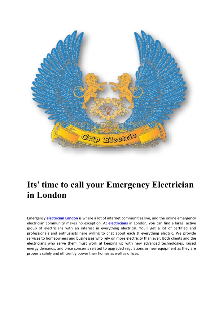 its time to call your emergency electrician