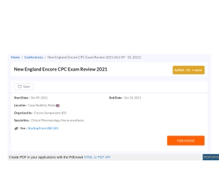 home conferences new england encore cpc exam