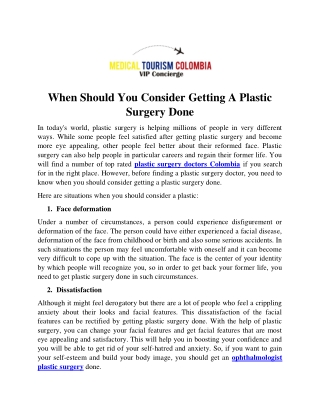 when should you consider getting a plastic