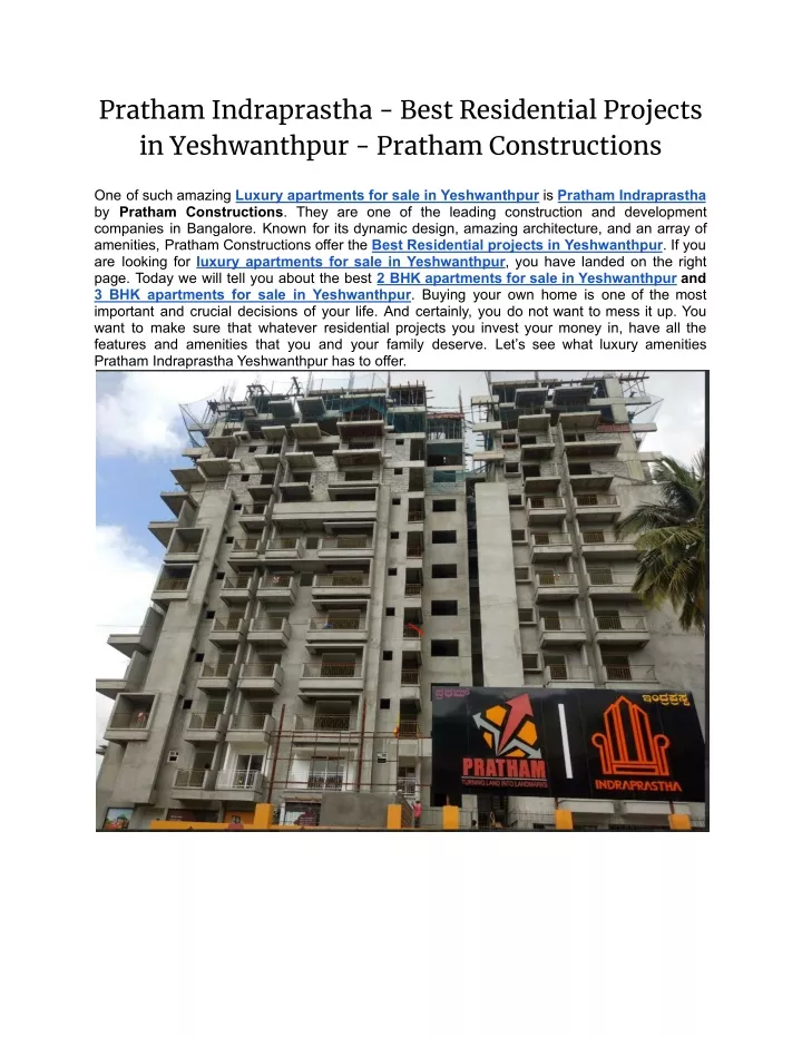 pratham indraprastha best residential projects