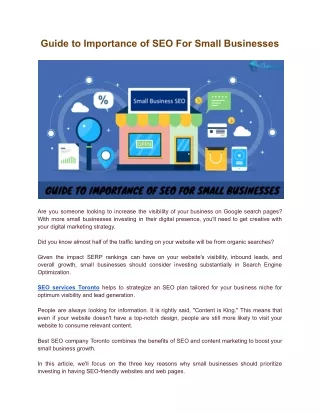 guide to importance of seo for small businesses