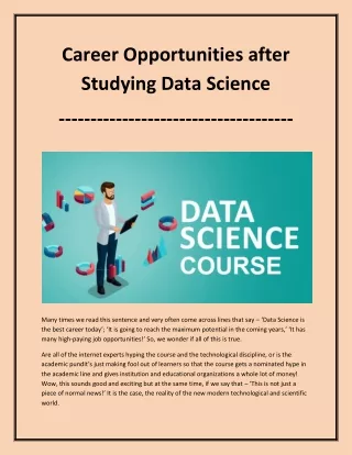 career opportunities after studying data science
