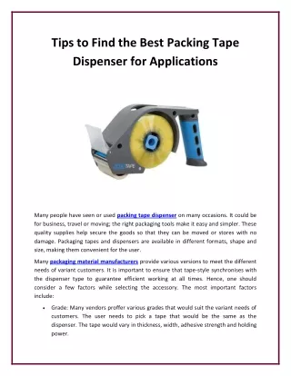 tips to find the best packing tape dispenser