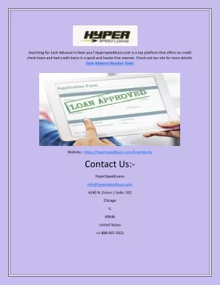 Cash Advance Houston Texas | Hyperspeedloans.com