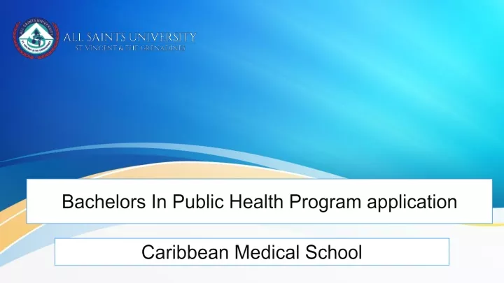 bachelors in public health program application