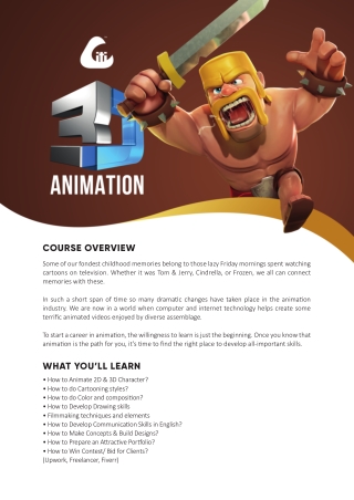 3D Animation Course Overview