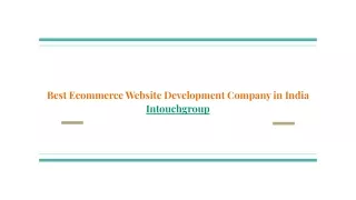 E-commerce Website Development Company in India