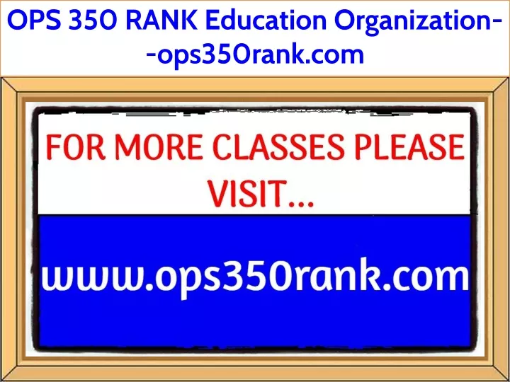 ops 350 rank education organization ops350rank com