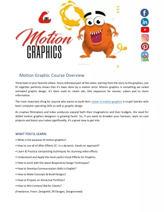 Motion Graphics Course Overview