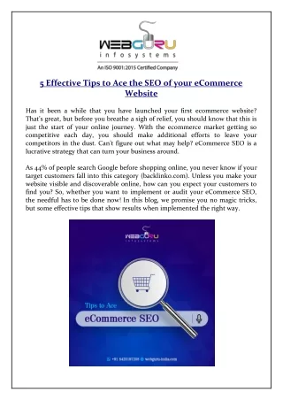 5 effective tips to ace the seo of your ecommerce