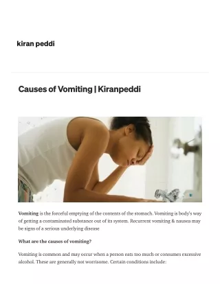 Causes of Vomiting _ Kiranpeddi