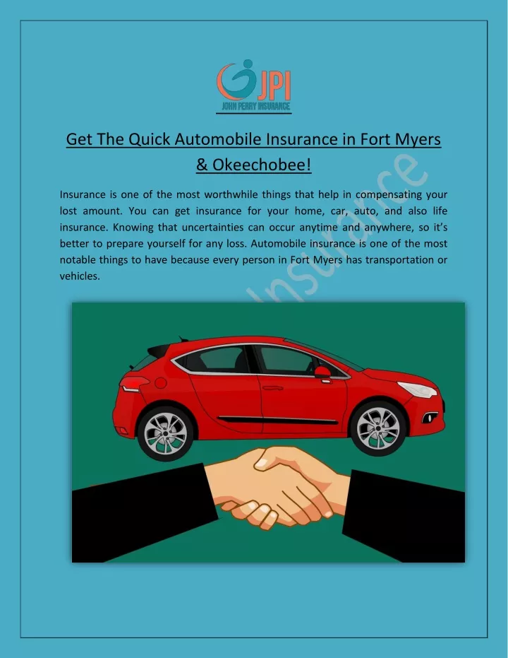 get the quick automobile insurance in fort myers