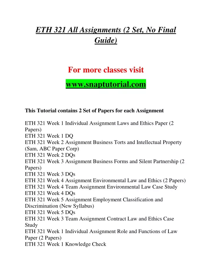 eth 321 all assignments 2 set no final guide