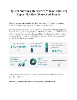 optical network hardware market industry report