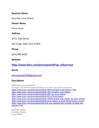 Australian Local Citation