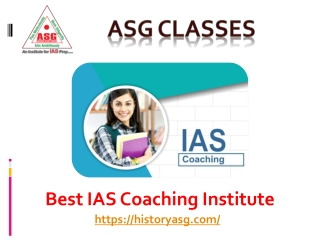 Best IAS Coaching Institute – ASG Classes