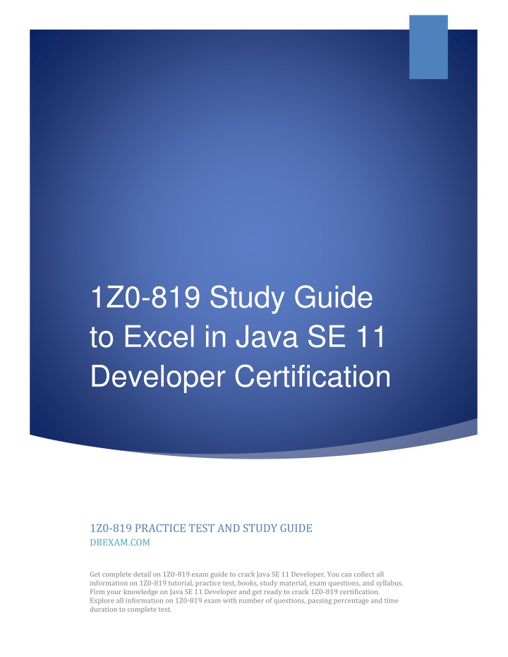 1z0 819 study guide to excel in java