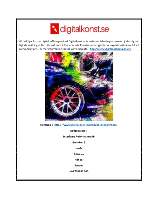 Köp Porsche digital målning online | Digitalkonst.se