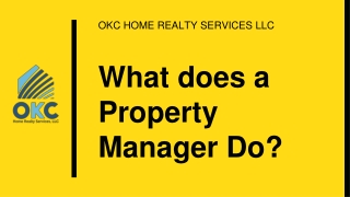 What does a Property Manager Do